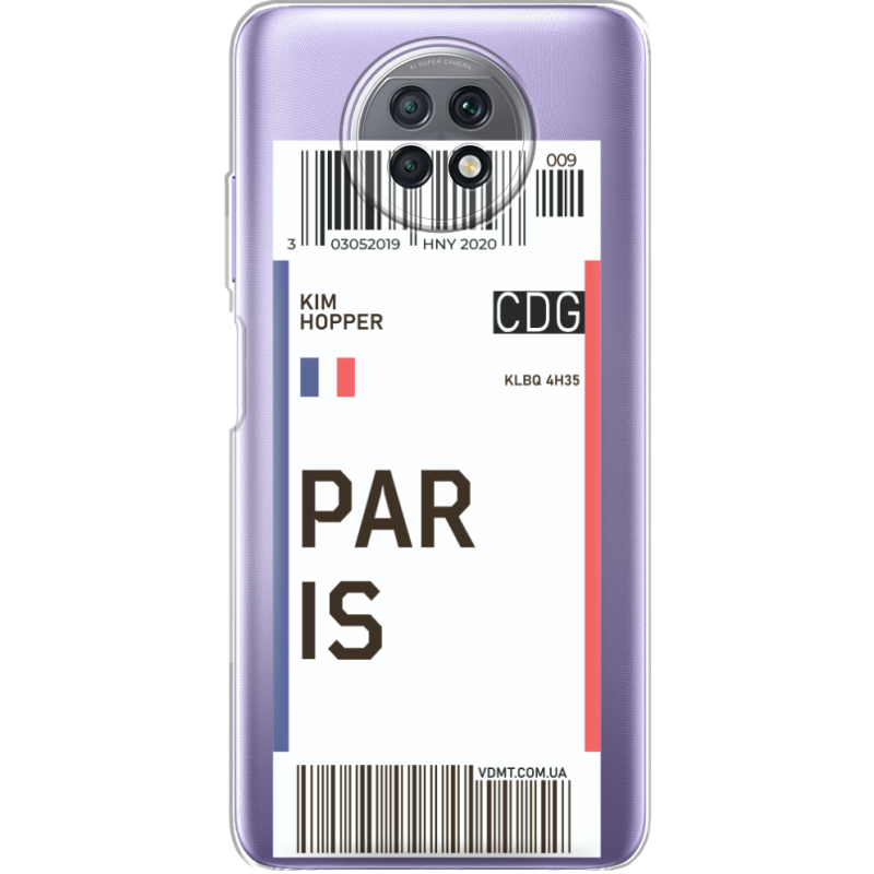 Прозрачный чехол BoxFace Xiaomi Redmi Note 9T Ticket Paris