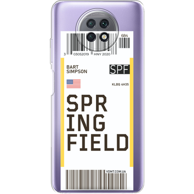 Прозрачный чехол BoxFace Xiaomi Redmi Note 9T Ticket Springfield