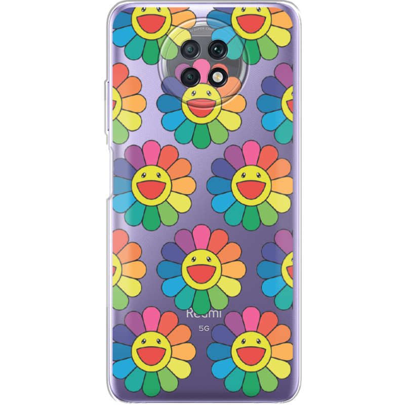 Прозрачный чехол BoxFace Xiaomi Redmi Note 9T Hippie Flowers