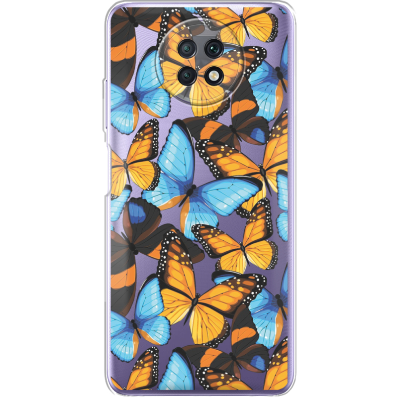 Прозрачный чехол BoxFace Xiaomi Redmi Note 9T Butterfly Morpho