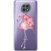 Прозрачный чехол BoxFace Xiaomi Redmi Note 9T Floral Flamingo