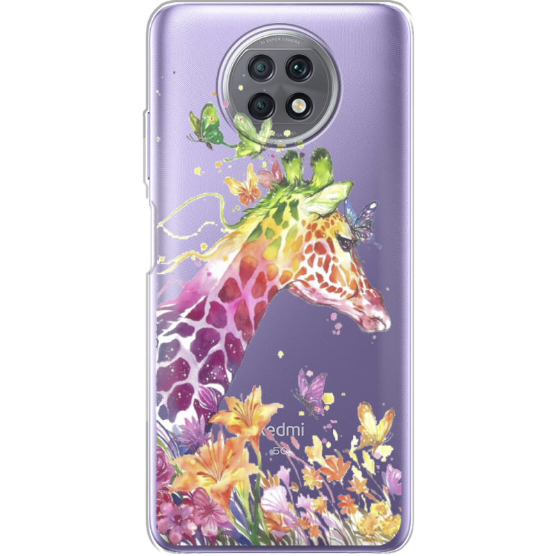 Прозрачный чехол BoxFace Xiaomi Redmi Note 9T Colorful Giraffe