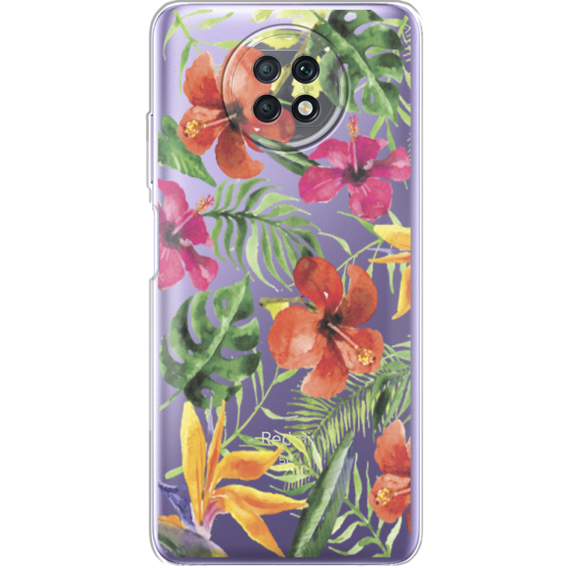 Прозрачный чехол BoxFace Xiaomi Redmi Note 9T Tropical Flowers