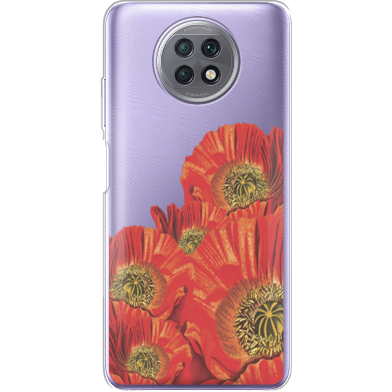 Прозрачный чехол BoxFace Xiaomi Redmi Note 9T Red Poppies