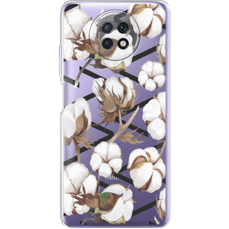 Прозрачный чехол BoxFace Xiaomi Redmi Note 9T Cotton flowers