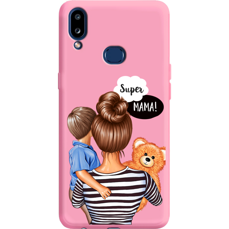 Розовый чехол Boxface Samsung A107 Galaxy A10s Super Mama and Son