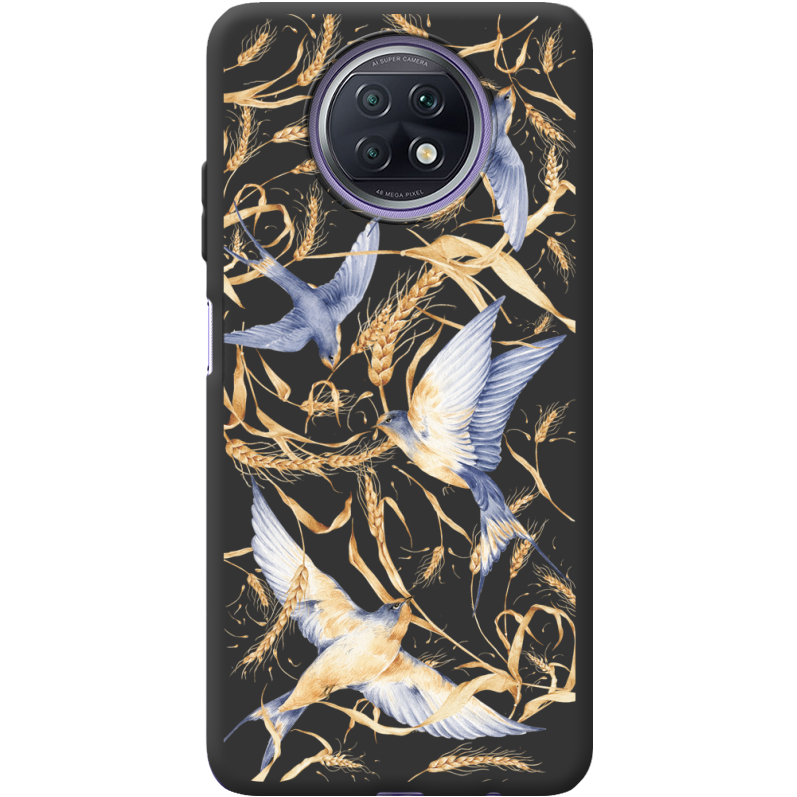 Черный чехол BoxFace Xiaomi Redmi Note 9T Ластівки