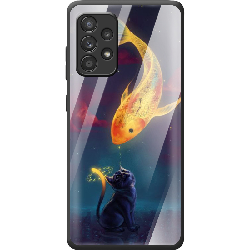 Защитный чехол BoxFace Glossy Panel Samsung A525 Galaxy A52 Kitten And Fish