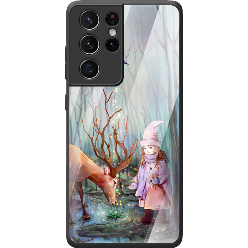 Защитный чехол BoxFace Glossy Panel Samsung G998 Galaxy S21 Ultra Girl And Deer