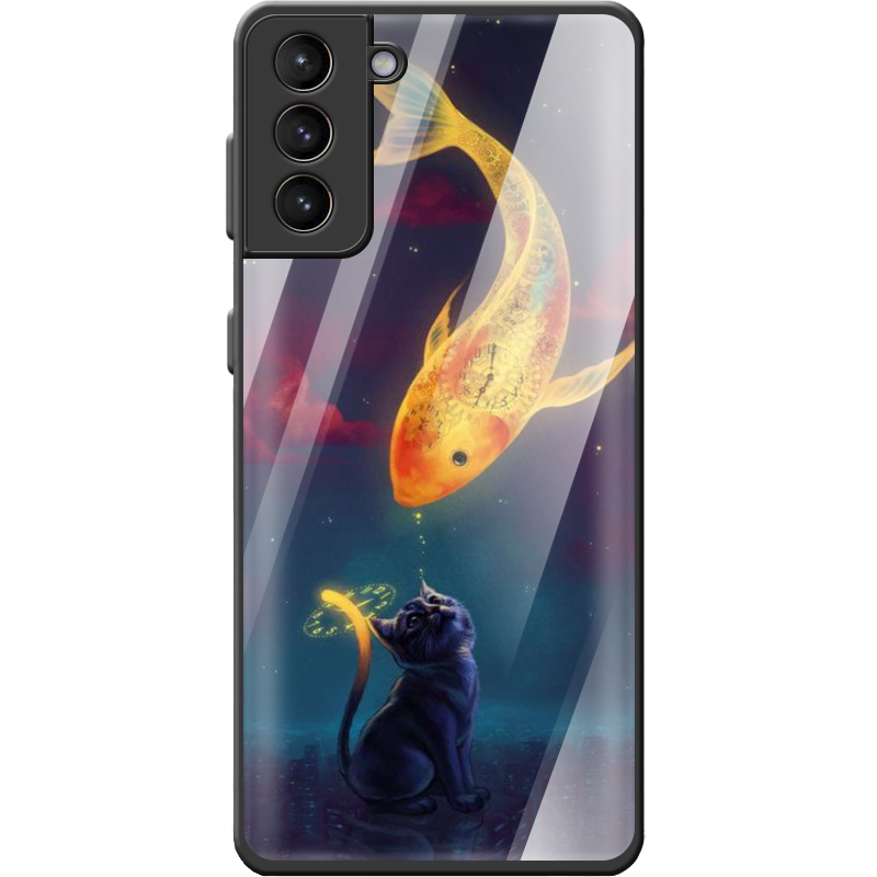 Защитный чехол BoxFace Glossy Panel Samsung G996 Galaxy S21 Plus Kitten And Fish