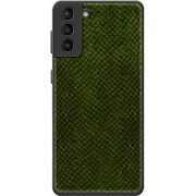 Кожаный чехол Boxface Samsung G991 Galaxy S21 Snake Forest Green