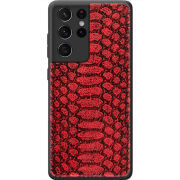 Кожаный чехол Boxface Samsung G998 Galaxy S21 Ultra Reptile Red