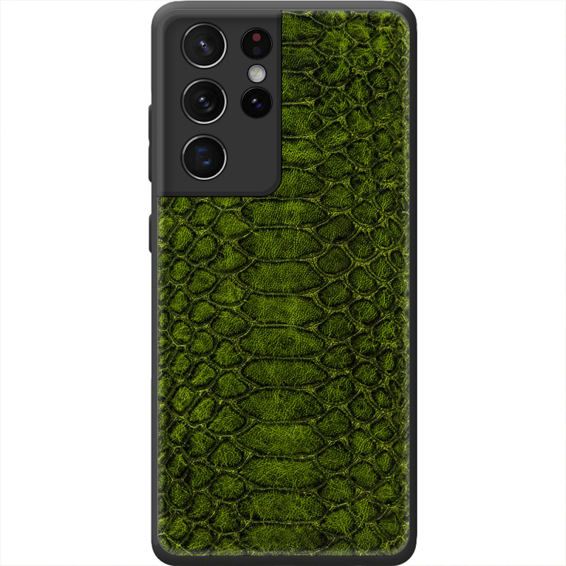Кожаный чехол Boxface Samsung G998 Galaxy S21 Ultra Reptile Forest Green