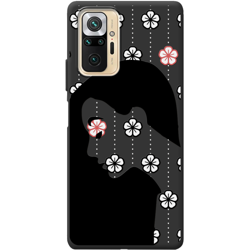 Черный чехол BoxFace Xiaomi Redmi Note 10 Pro Flower Hair