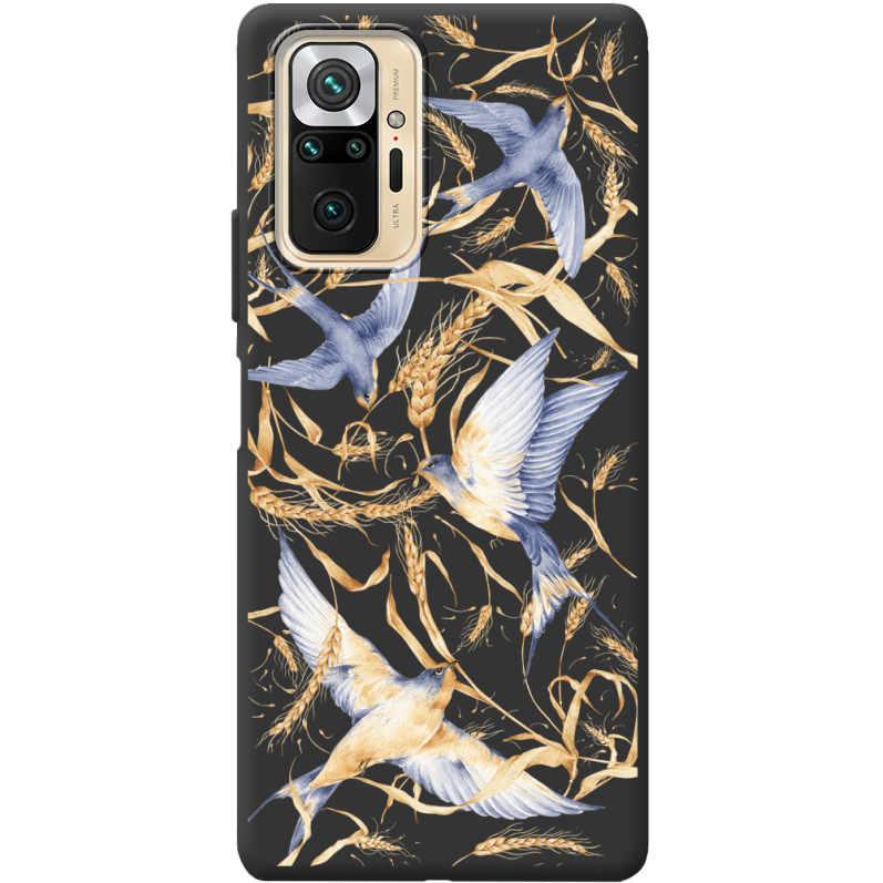 Черный чехол BoxFace Xiaomi Redmi Note 10 Pro Ластівки