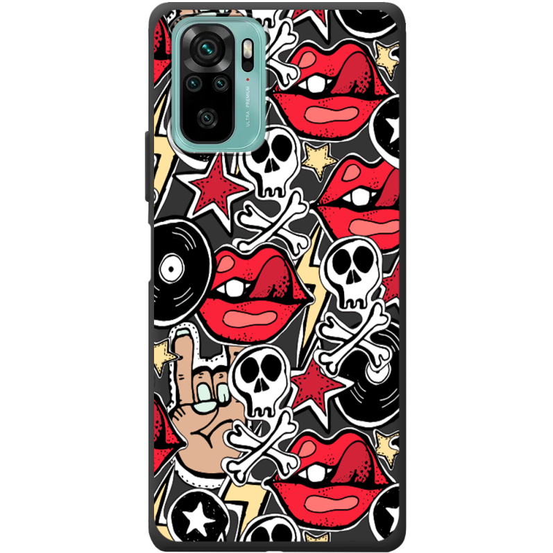 Черный чехол BoxFace Xiaomi Redmi Note 10/ Note 10S Rock Graffiti