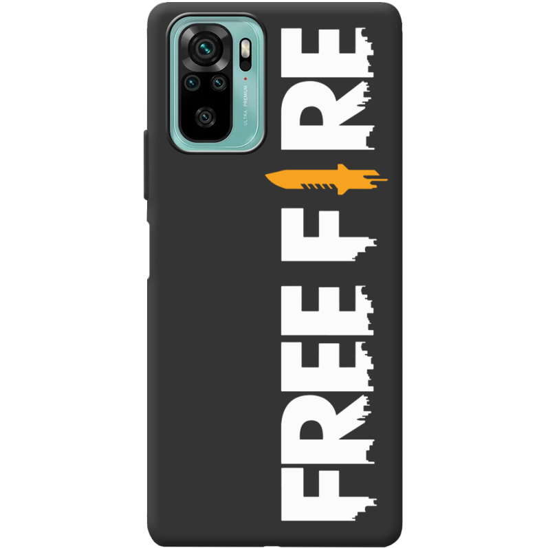 Черный чехол BoxFace Xiaomi Redmi Note 10/ Note 10S Free Fire White Logo