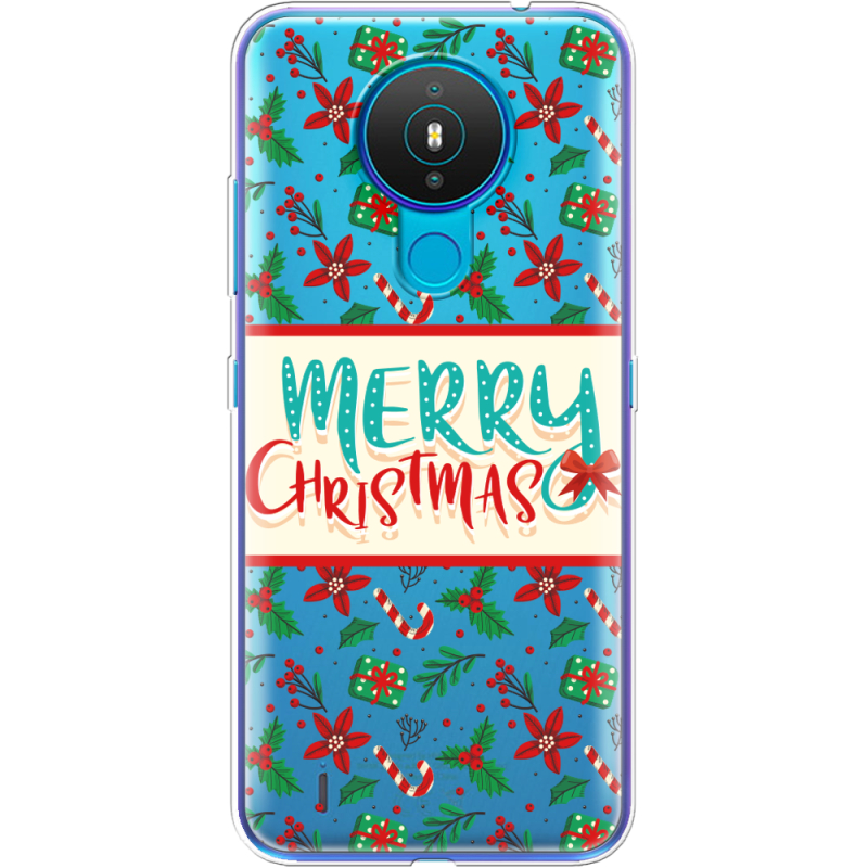 Прозрачный чехол BoxFace Nokia 1.4 Vintage Christmas Pattern