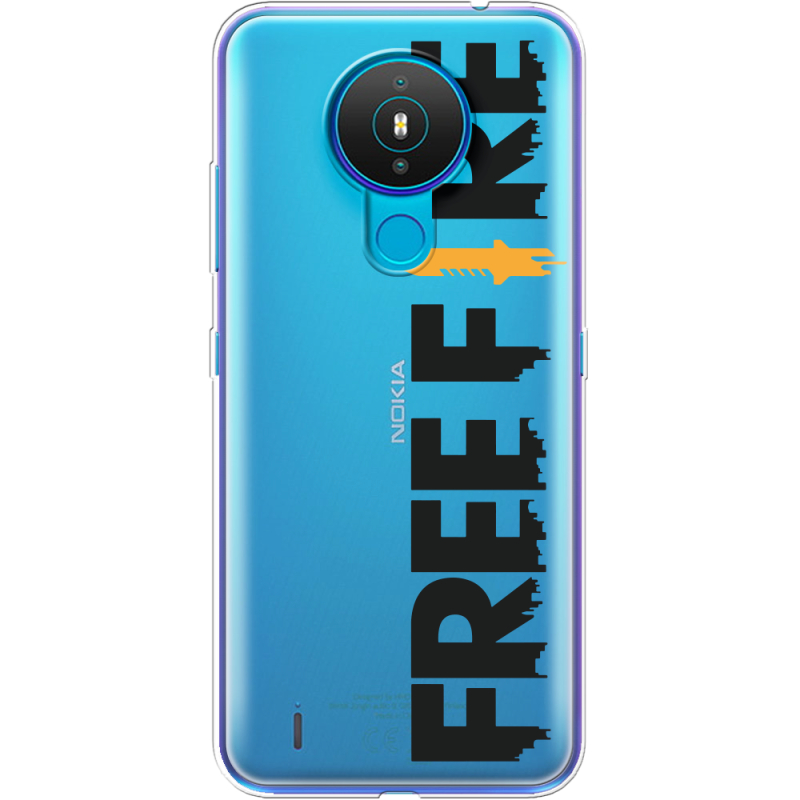 Прозрачный чехол BoxFace Nokia 1.4 Free Fire Black Logo