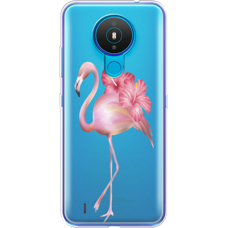 Прозрачный чехол BoxFace Nokia 1.4 Floral Flamingo