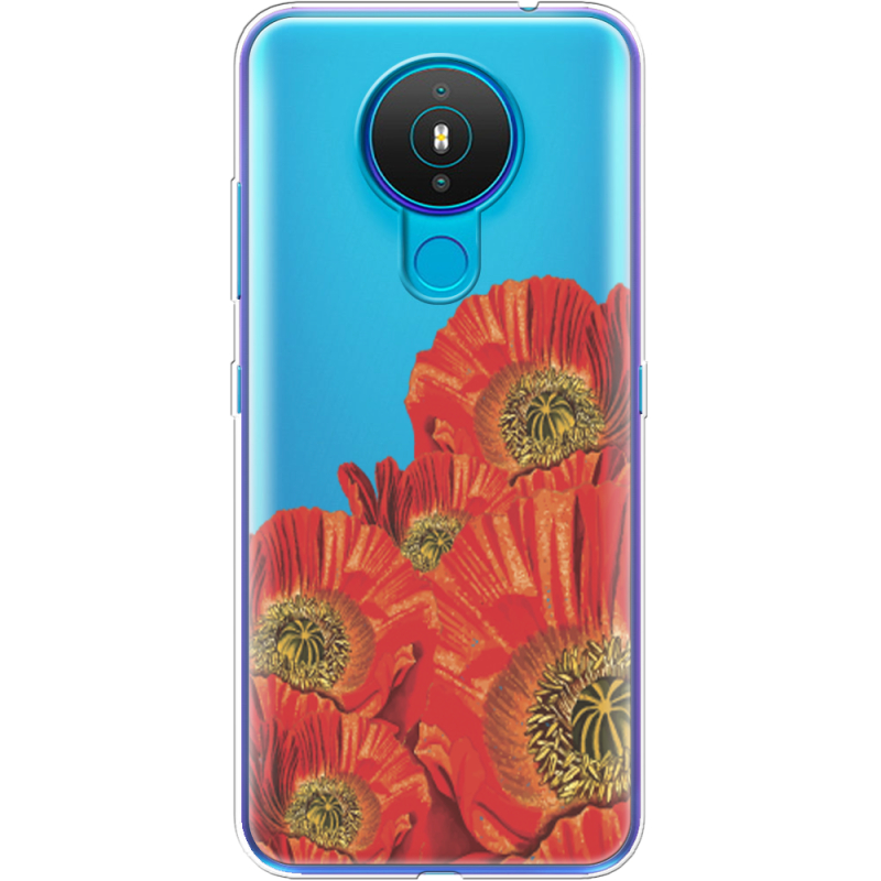 Прозрачный чехол BoxFace Nokia 1.4 Red Poppies