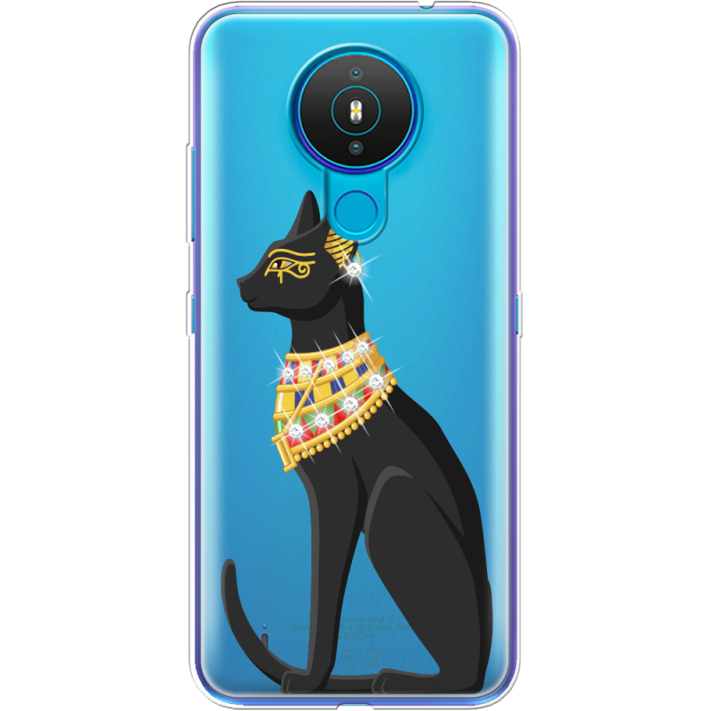 Чехол со стразами Nokia 1.4 Egipet Cat