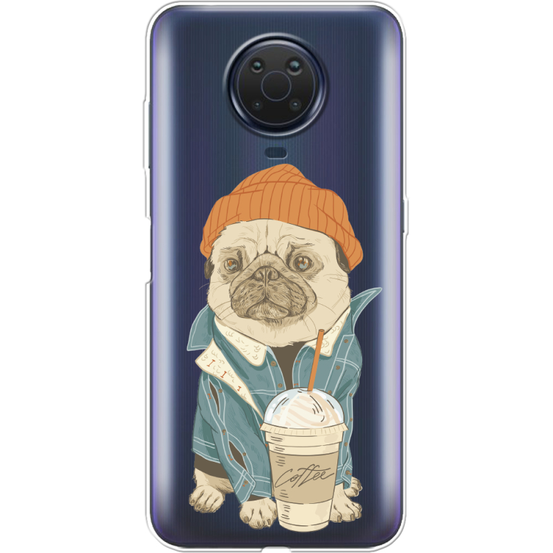 Прозрачный чехол BoxFace Nokia G10 Dog Coffeeman