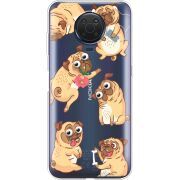 Прозрачный чехол BoxFace Nokia G10 с 3D-глазками Pug