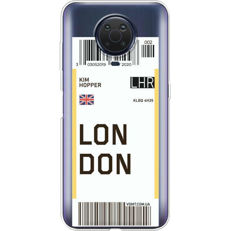 Прозрачный чехол BoxFace Nokia G10 Ticket London