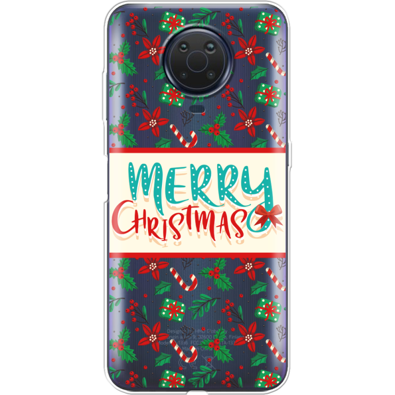 Прозрачный чехол BoxFace Nokia G10 Vintage Christmas Pattern