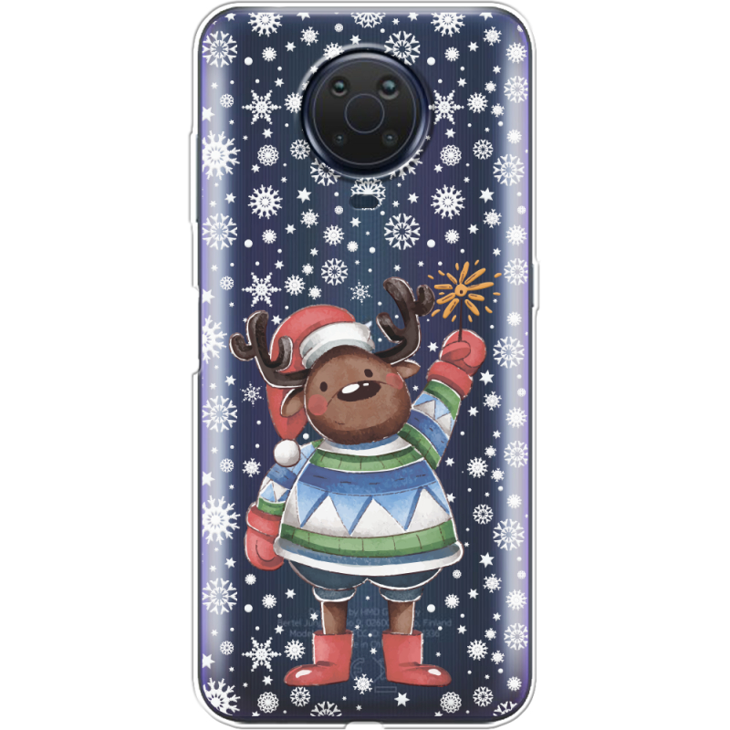 Прозрачный чехол BoxFace Nokia G10 Christmas Deer with Snow