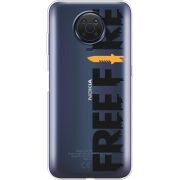 Прозрачный чехол BoxFace Nokia G10 Free Fire Black Logo