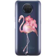 Прозрачный чехол BoxFace Nokia G10 Floral Flamingo