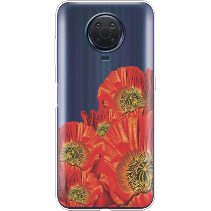 Прозрачный чехол BoxFace Nokia G10 Red Poppies