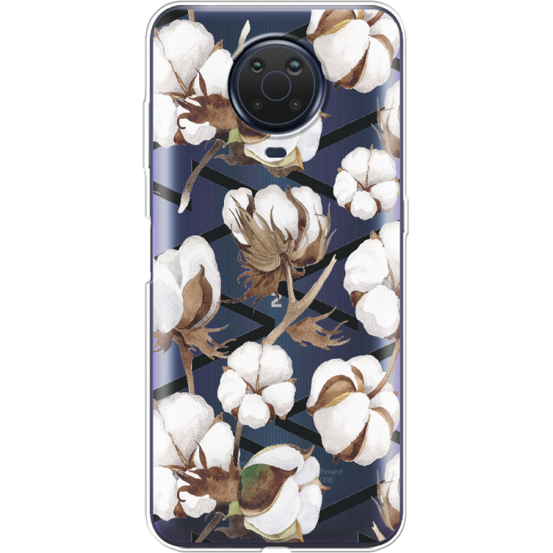 Прозрачный чехол BoxFace Nokia G10 Cotton flowers