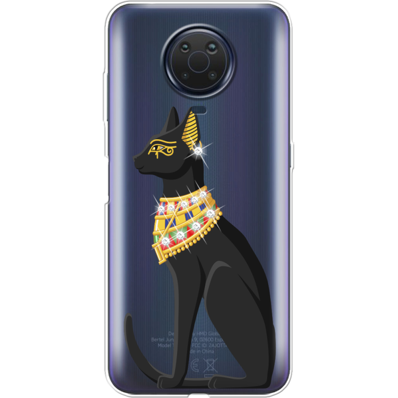 Чехол со стразами Nokia G10 Egipet Cat