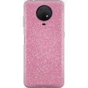 Чехол с блёстками Nokia G10 Розовый