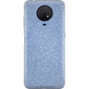 Чехол с блёстками Nokia G10 Голубой