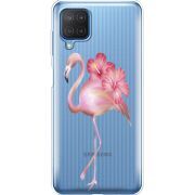 Прозрачный чехол BoxFace Samsung M127 Galaxy M12 Floral Flamingo
