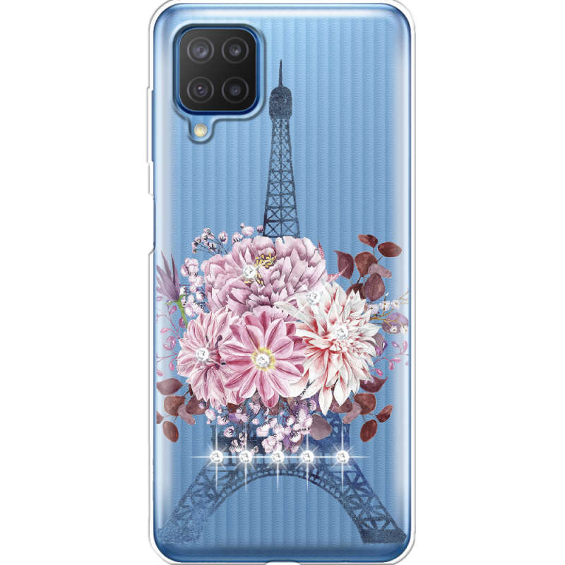 Чехол со стразами Samsung M127 Galaxy M12 Eiffel Tower