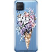 Чехол со стразами Samsung M127 Galaxy M12 Ice Cream Flowers