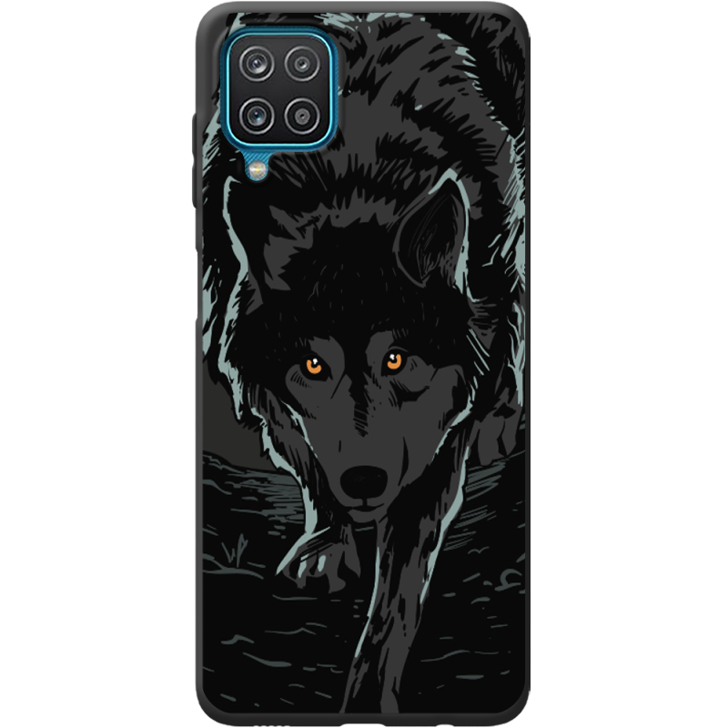 Черный чехол BoxFace Samsung M127 Galaxy M12 Wolf
