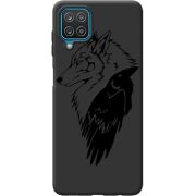 Черный чехол BoxFace Samsung M127 Galaxy M12 Wolf and Raven