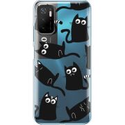 Прозрачный чехол BoxFace Xiaomi Poco M3 Pro с 3D-глазками Black Kitty