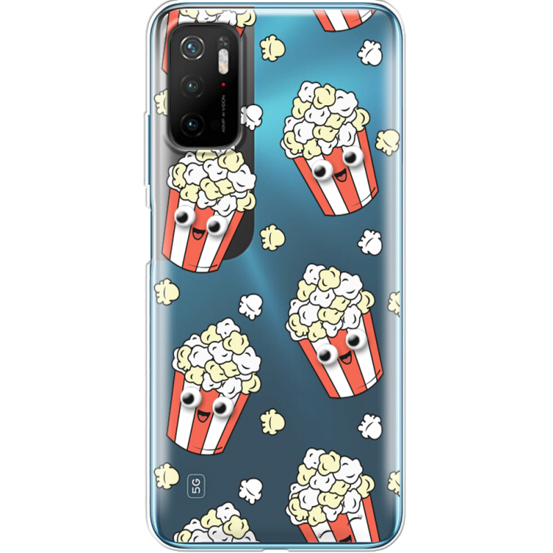 Прозрачный чехол BoxFace Xiaomi Poco M3 Pro с 3D-глазками Popcorn