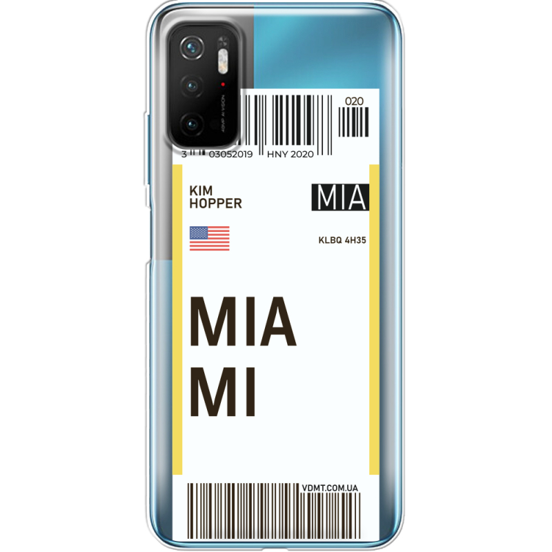 Прозрачный чехол BoxFace Xiaomi Poco M3 Pro Ticket Miami