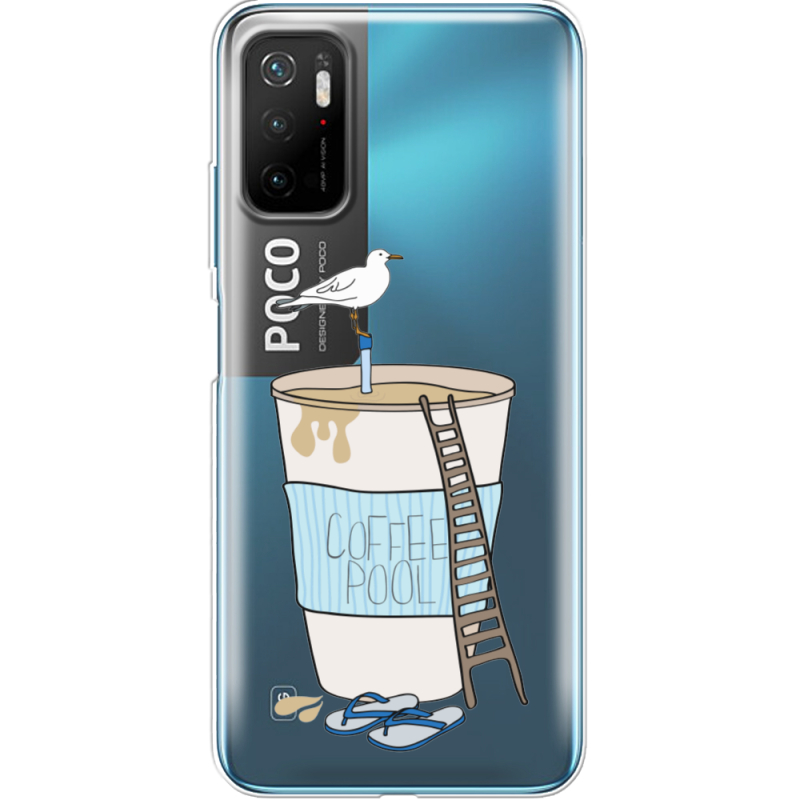 Прозрачный чехол BoxFace Xiaomi Poco M3 Pro Segull in Cofee Pool