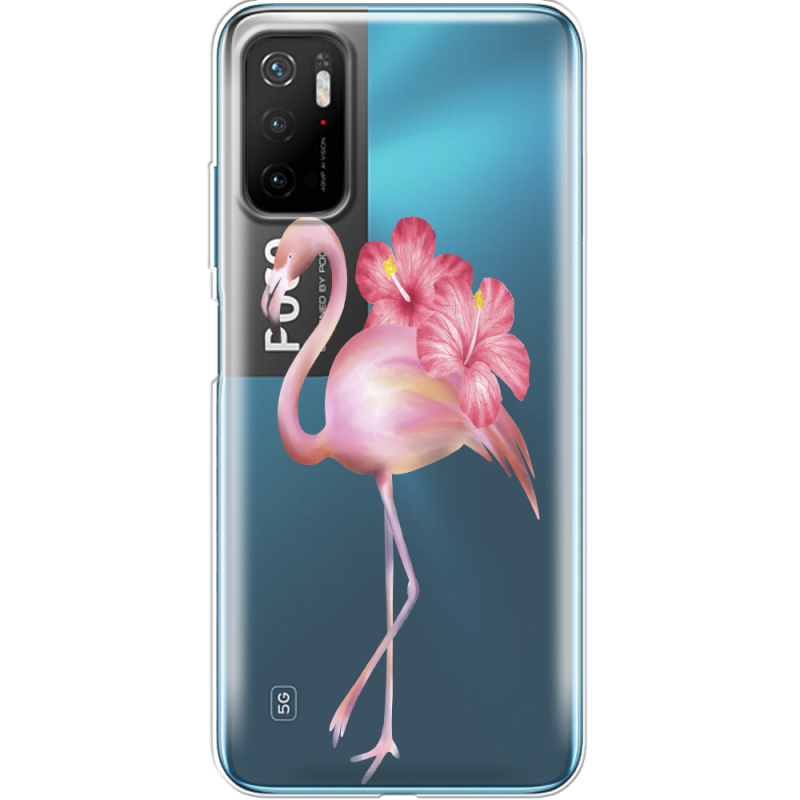 Прозрачный чехол BoxFace Xiaomi Poco M3 Pro Floral Flamingo