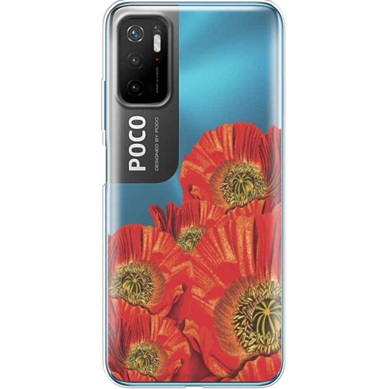 Прозрачный чехол BoxFace Xiaomi Poco M3 Pro Red Poppies