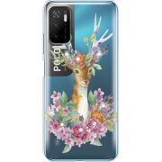 Чехол со стразами BoxFace Xiaomi Poco M3 Pro Deer with flowers